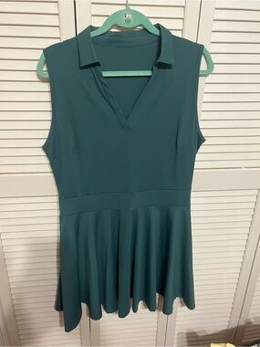 NWOT Sleeveless Teal Collared Fit-and-Flare Dress with shorts